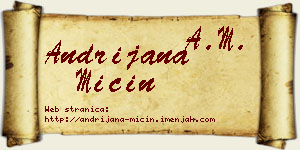 Andrijana Mićin vizit kartica